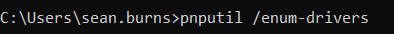 Run pnputil /enum-drivers in command prompt.