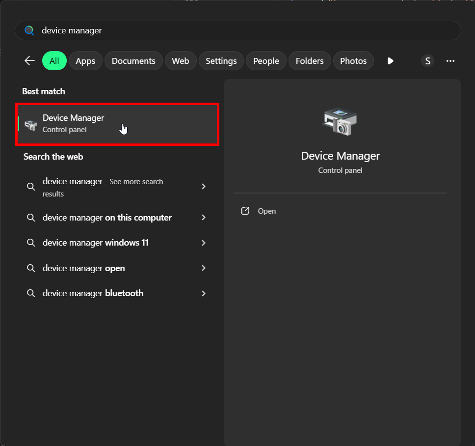 Open Device Manager application.