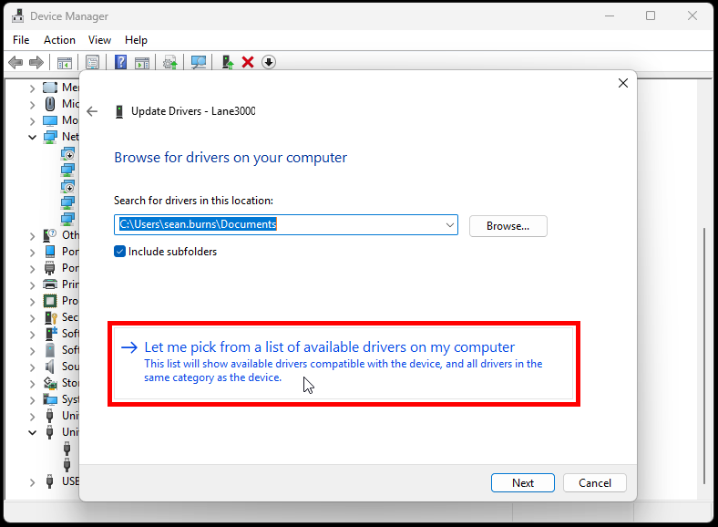 Select let me pick option.